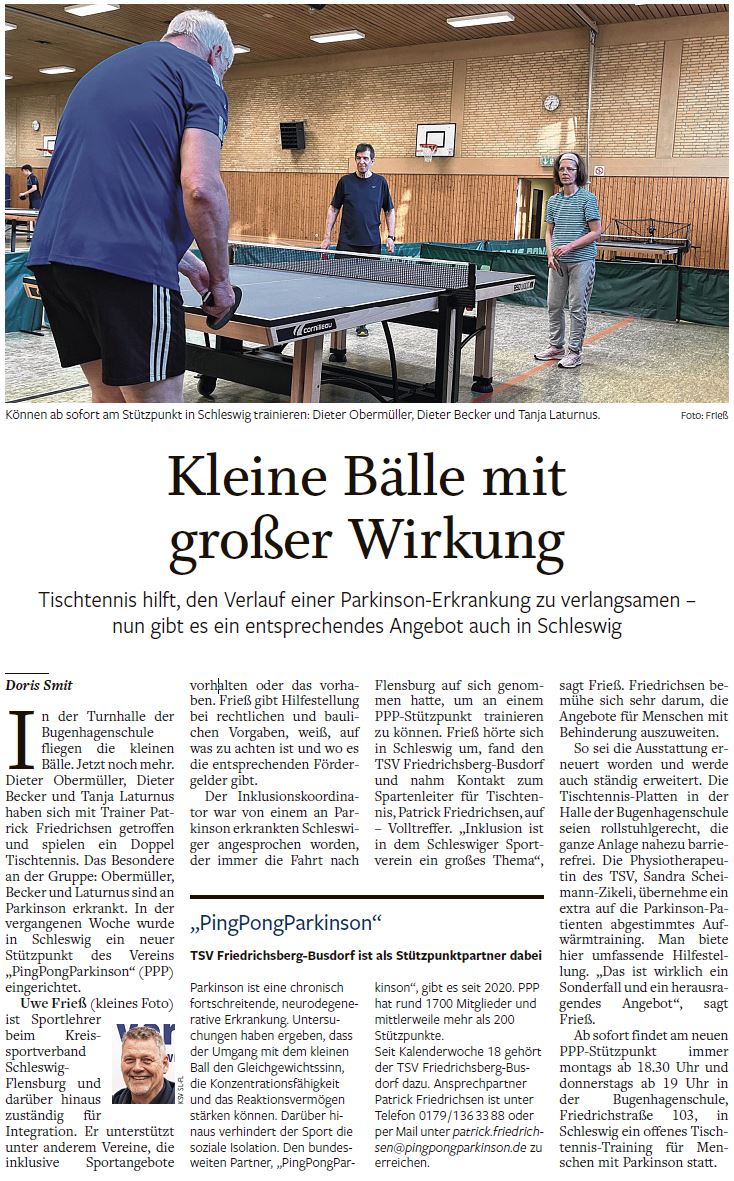 lokalpresse 4 shz ping pong parkinson